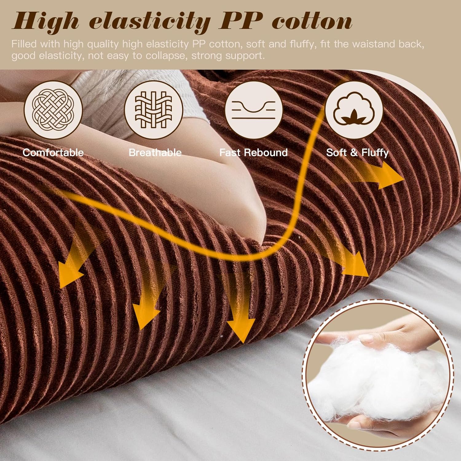 Activance Large Triangular Bed Rest Pillow with Removable Cover 1