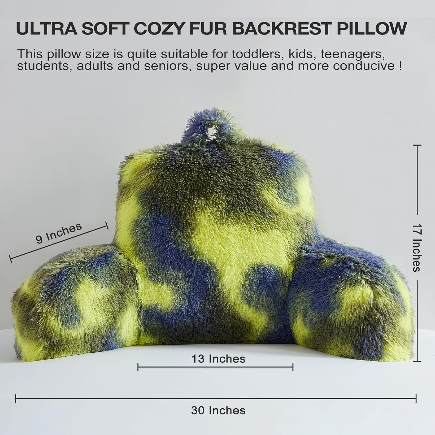 Hobed Life Fur Reading Pillow - Big 30x17x17 Inch