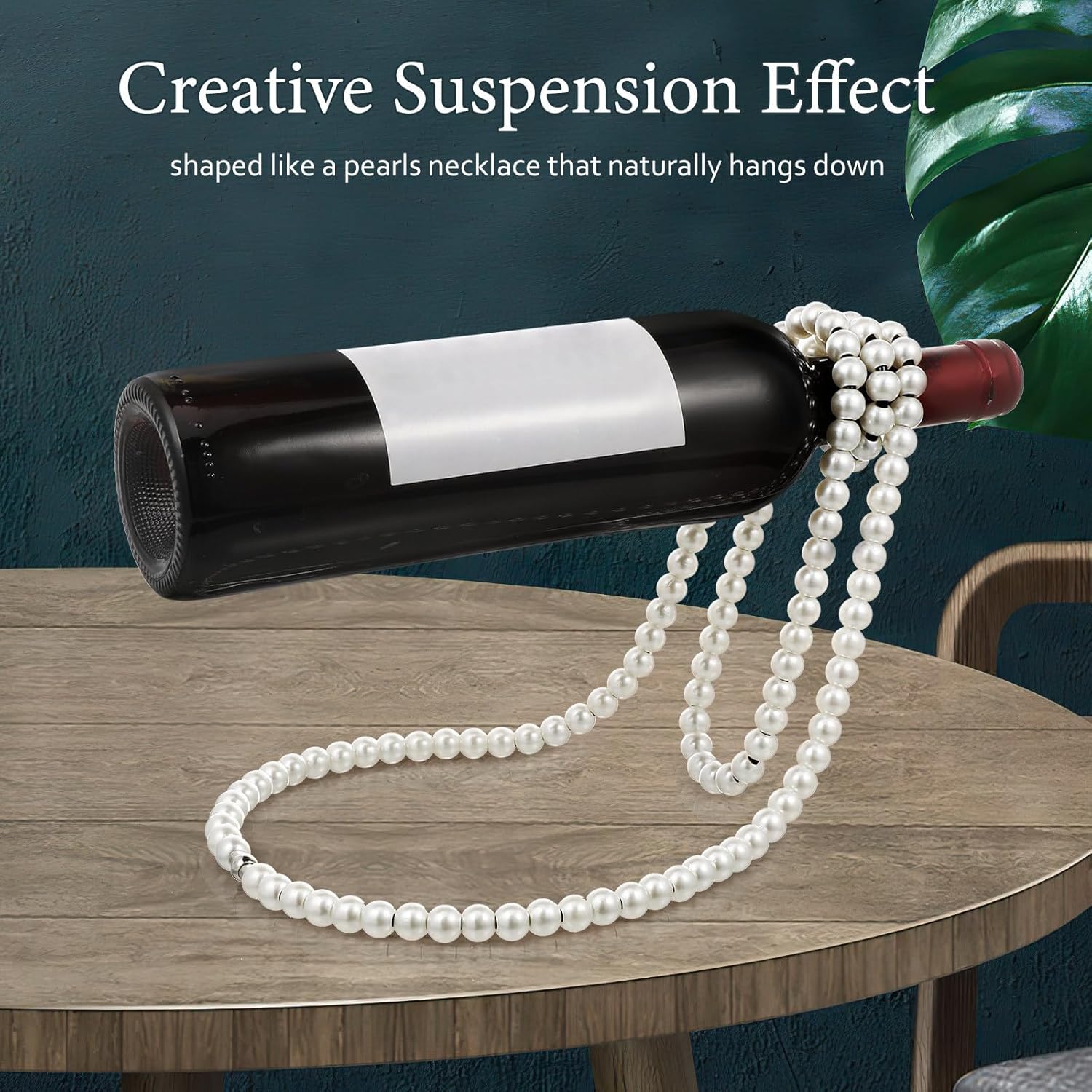 BESPORTBLE Pearl Necklace Wine Rack for Home Bar Decor
