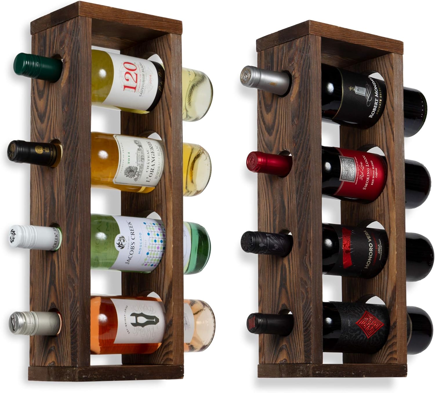 Rustic State Walnut Tabletop Wine Rack - 2 Pack Hold 8 Bottles