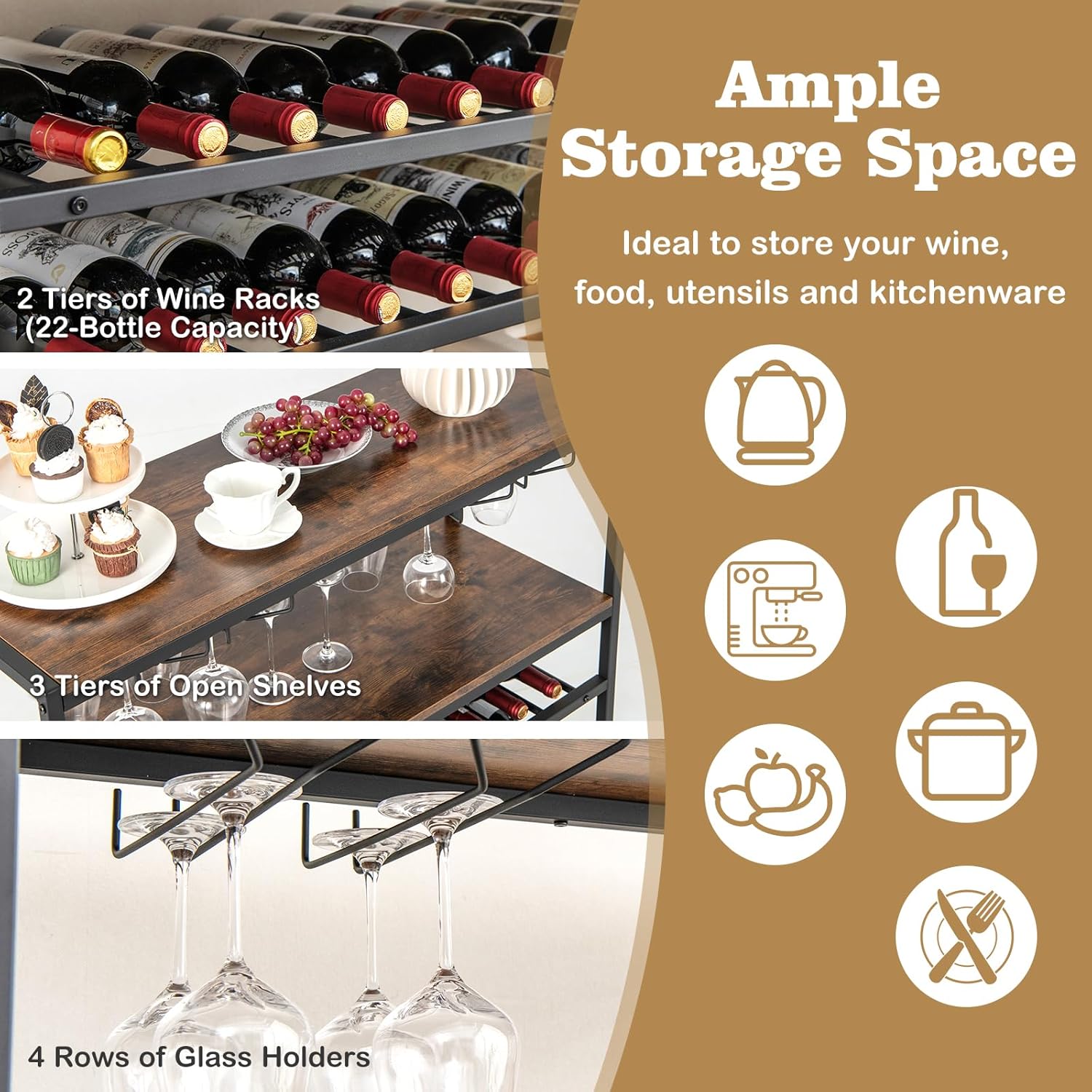 LOKO 5-Tier Industrial Wine Rack Cabinet