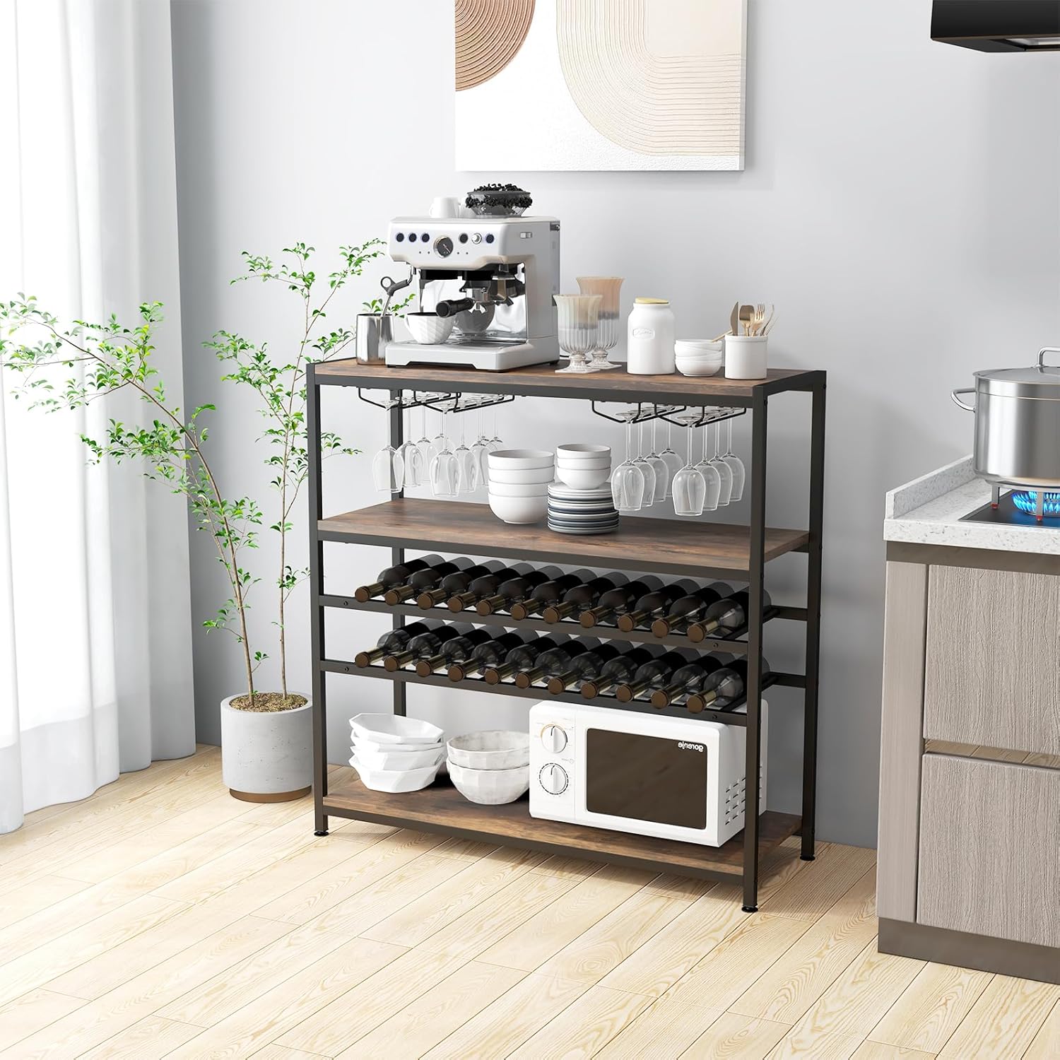 LOKO 5-Tier Industrial Wine Rack Cabinet