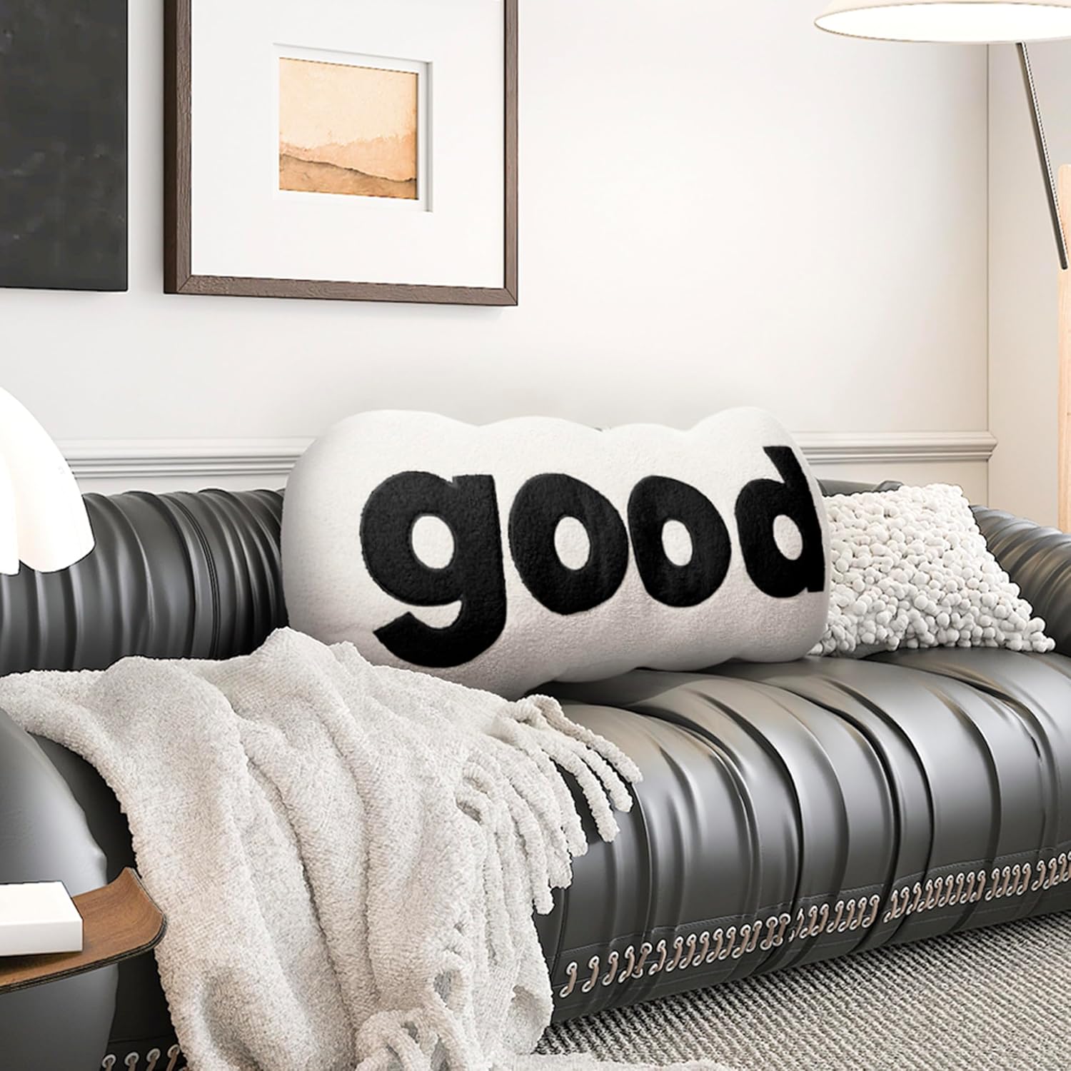 Johnear Headboard Pillow White Plush Reading Support 1