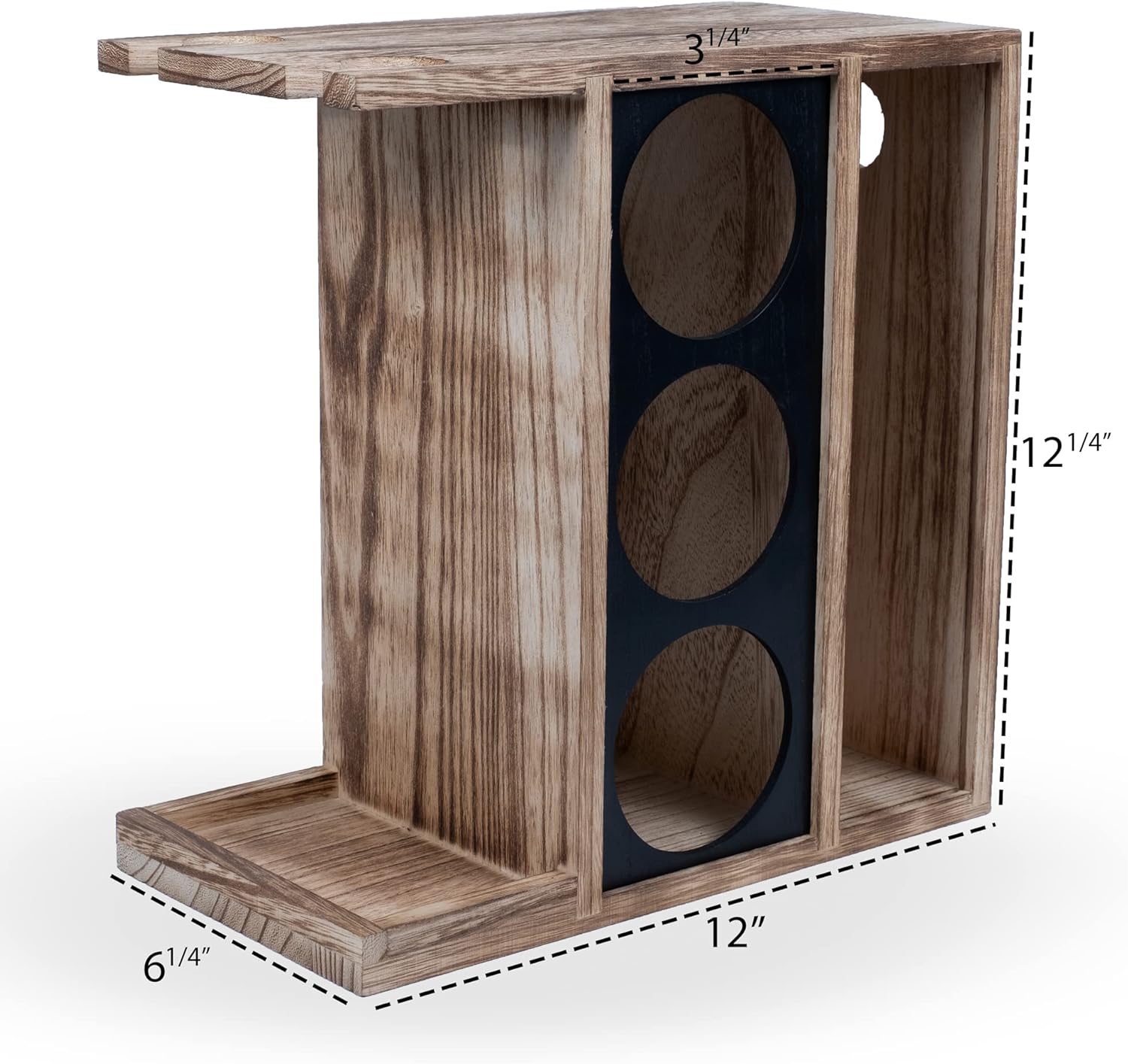 Rustic State Burnt Brown Wine Rack for 3 Bottles