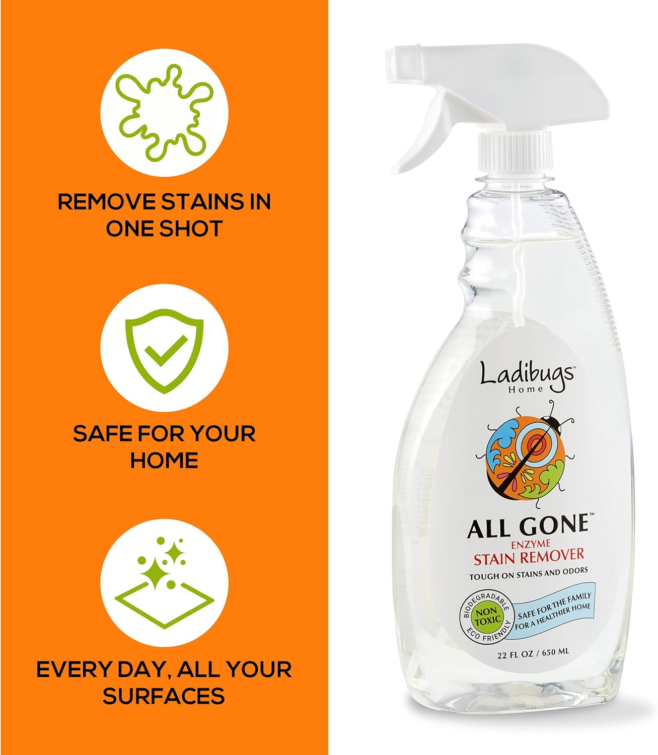 LADIBUGS Natural Enzyme Stain Remover Spray 22oz