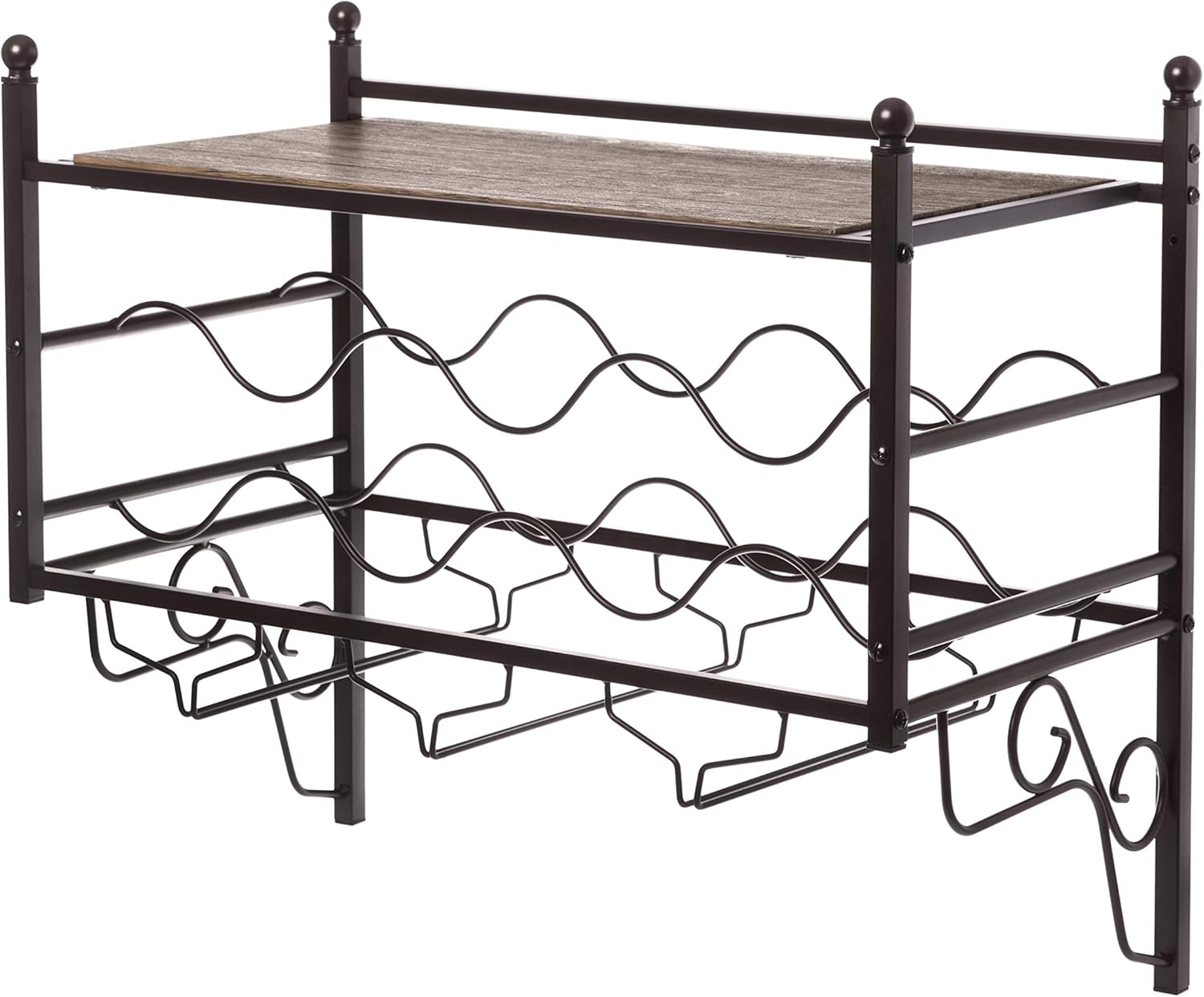Home Zone Living Wine Rack - Freestanding 6-Bottle Storage
