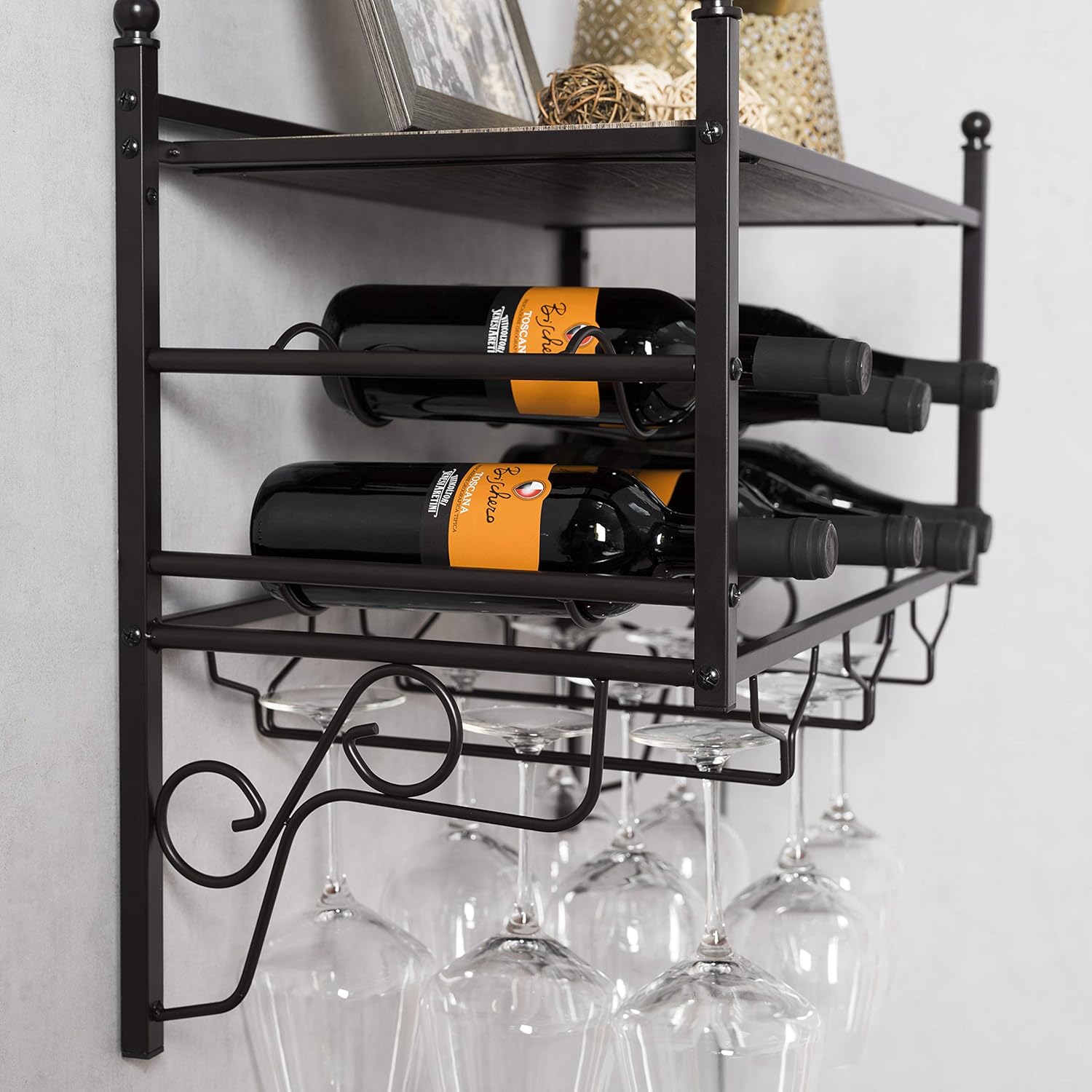 Home Zone Living Wine Rack - Freestanding 6-Bottle Storage