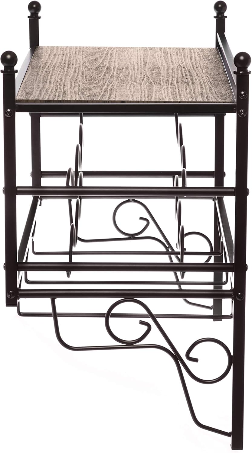 Home Zone Living Wine Rack - Freestanding 6-Bottle Storage
