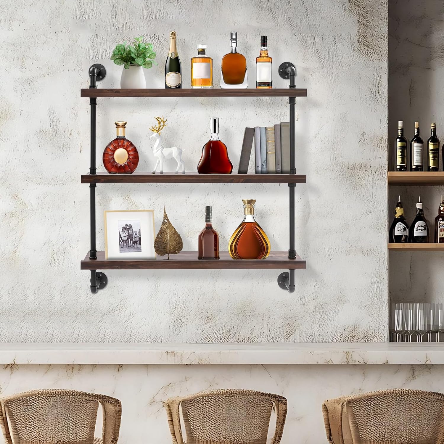 Bacacoo 397in Wall Mounted Wine Rack with LED Light 1