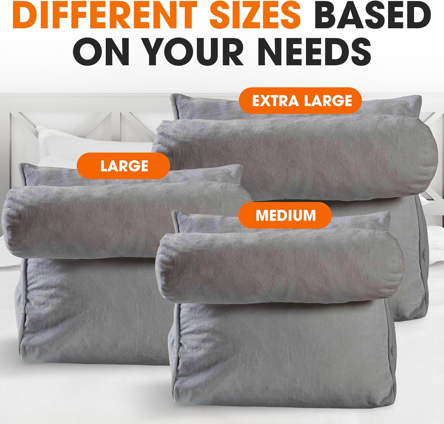 Cheer Collection Reading Wedge Pillow Gray