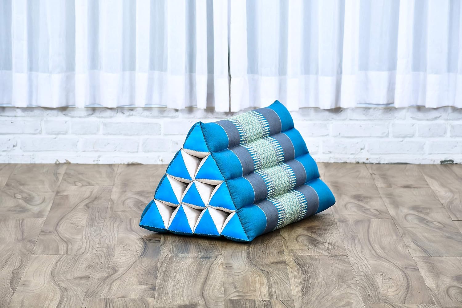 Leewadee Thai Triangle Cushion - Light Blue 20 x 13 x 13 Inches