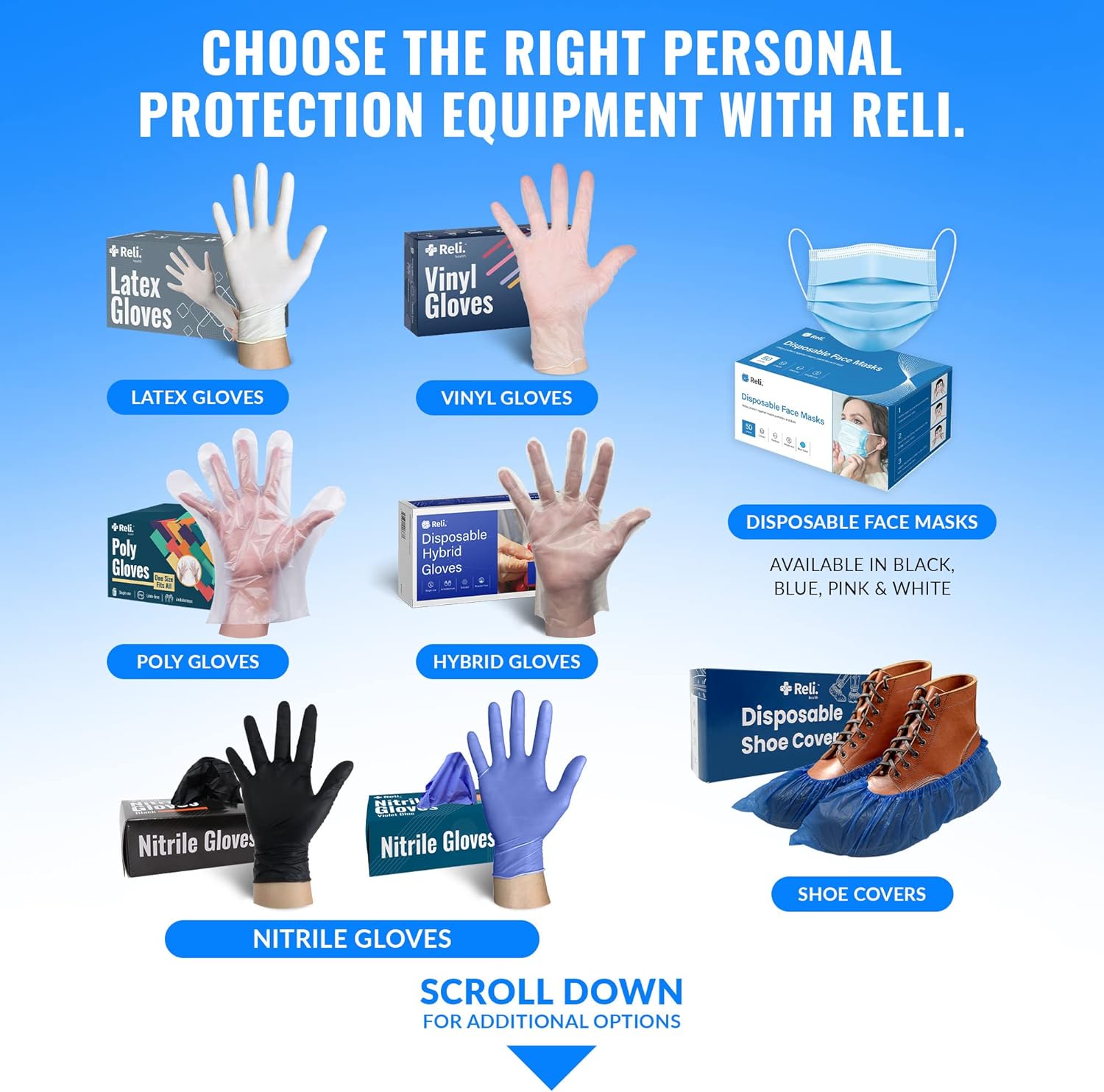Reli Black Nitrile Gloves Medium 500 Pack