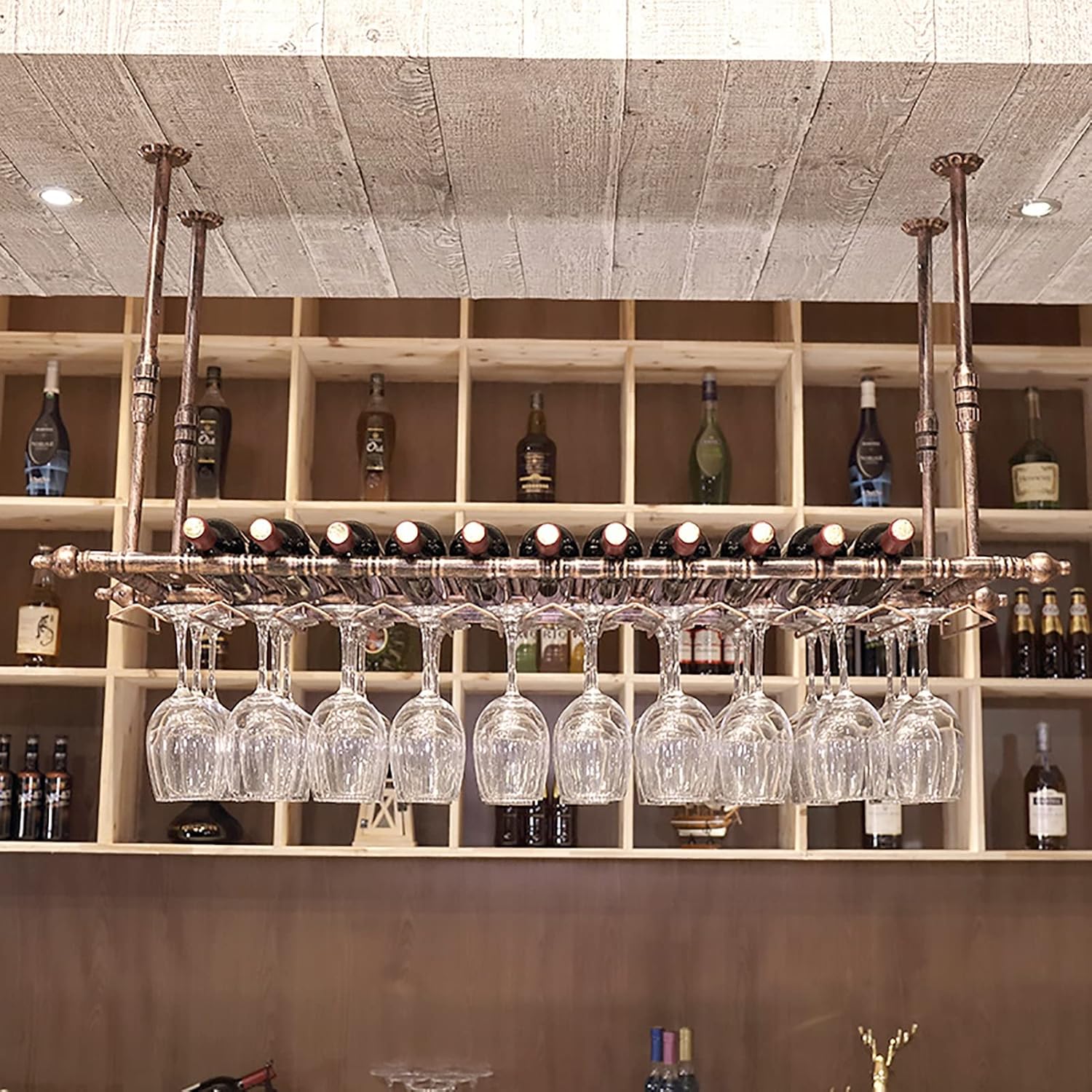 ZJDYDY Wall-Mounted Wine Rack 60X30Cm Metal Storage Shelf