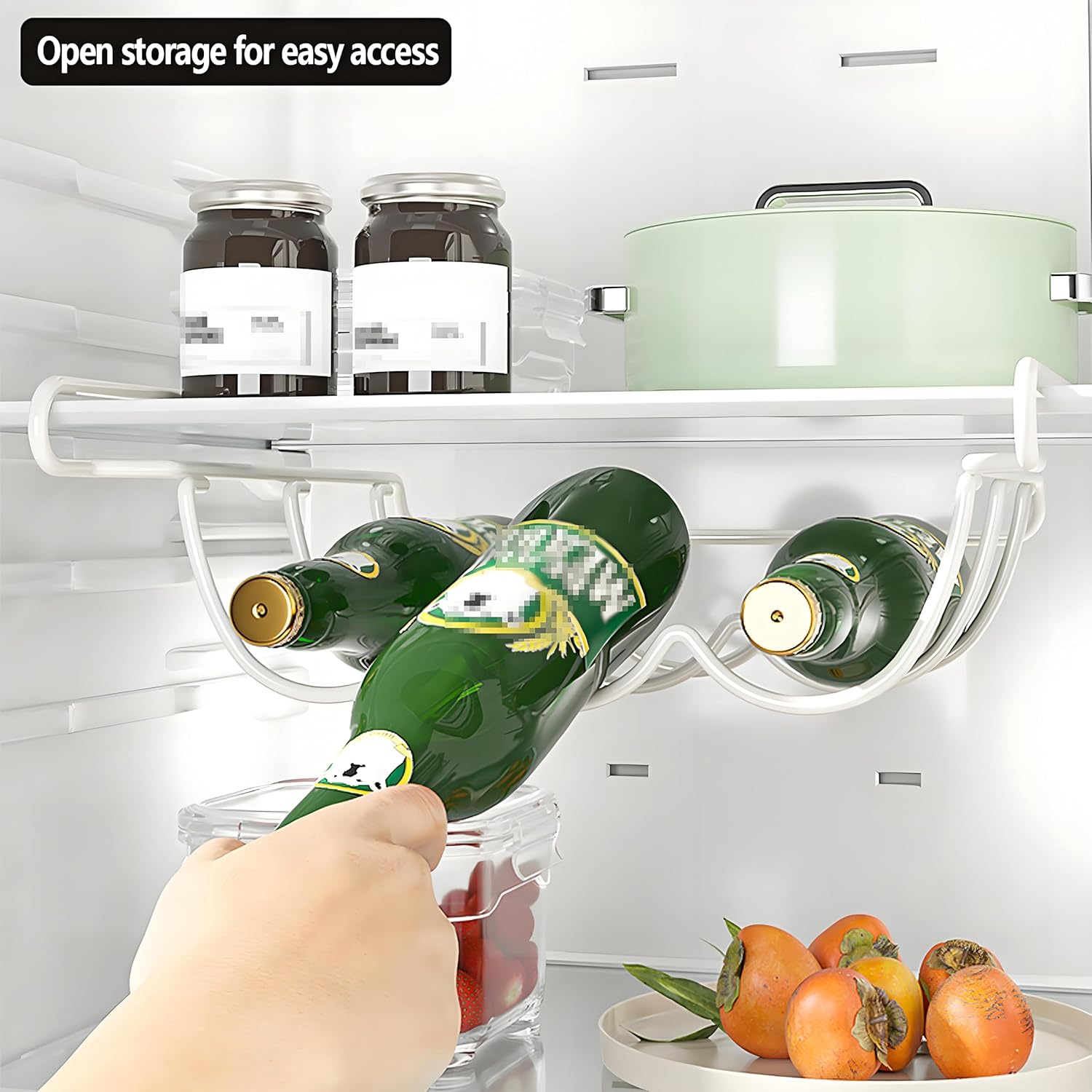 Space-Saving Iron Wine Rack for Kitchen Storage