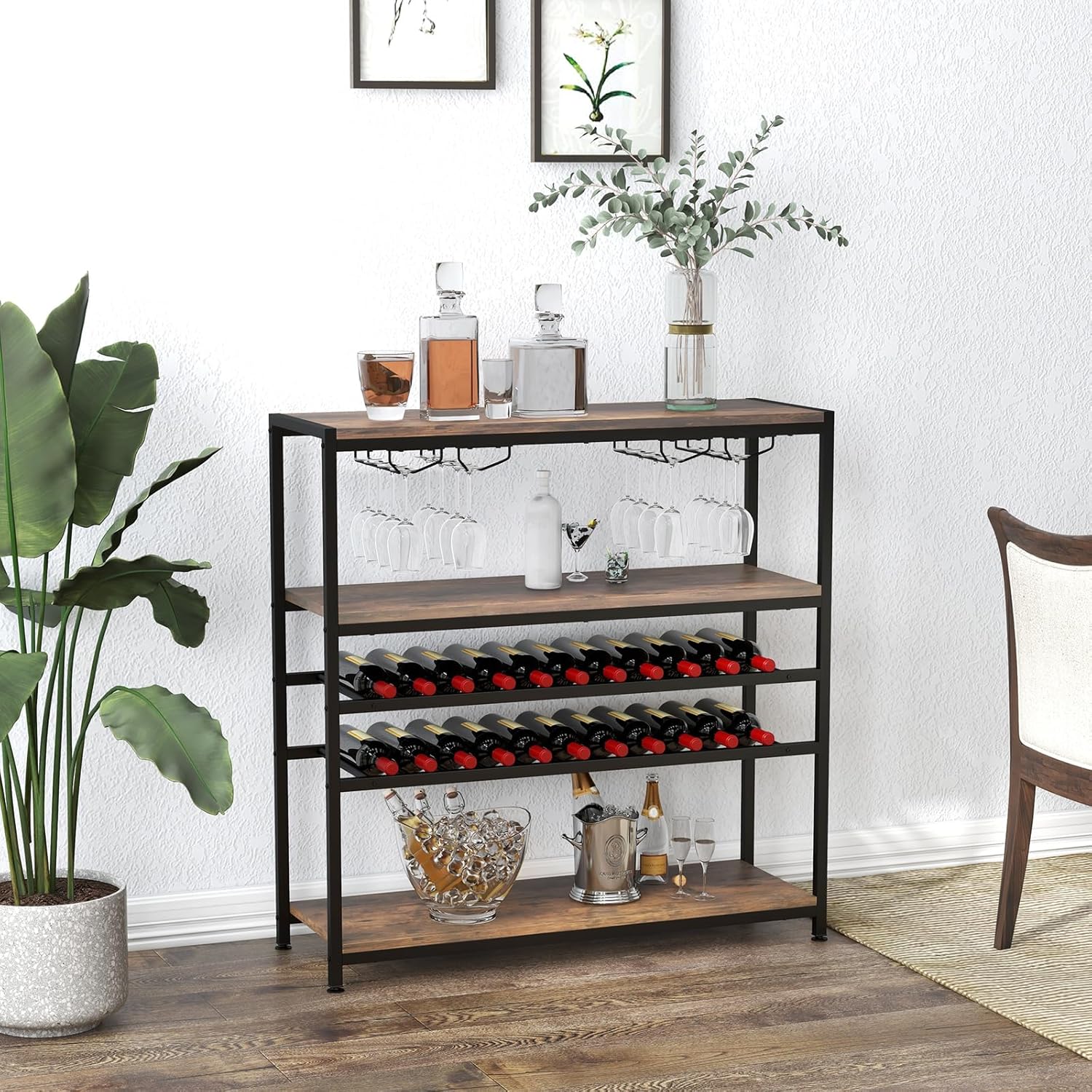 LOKO 5-Tier Industrial Wine Rack Cabinet