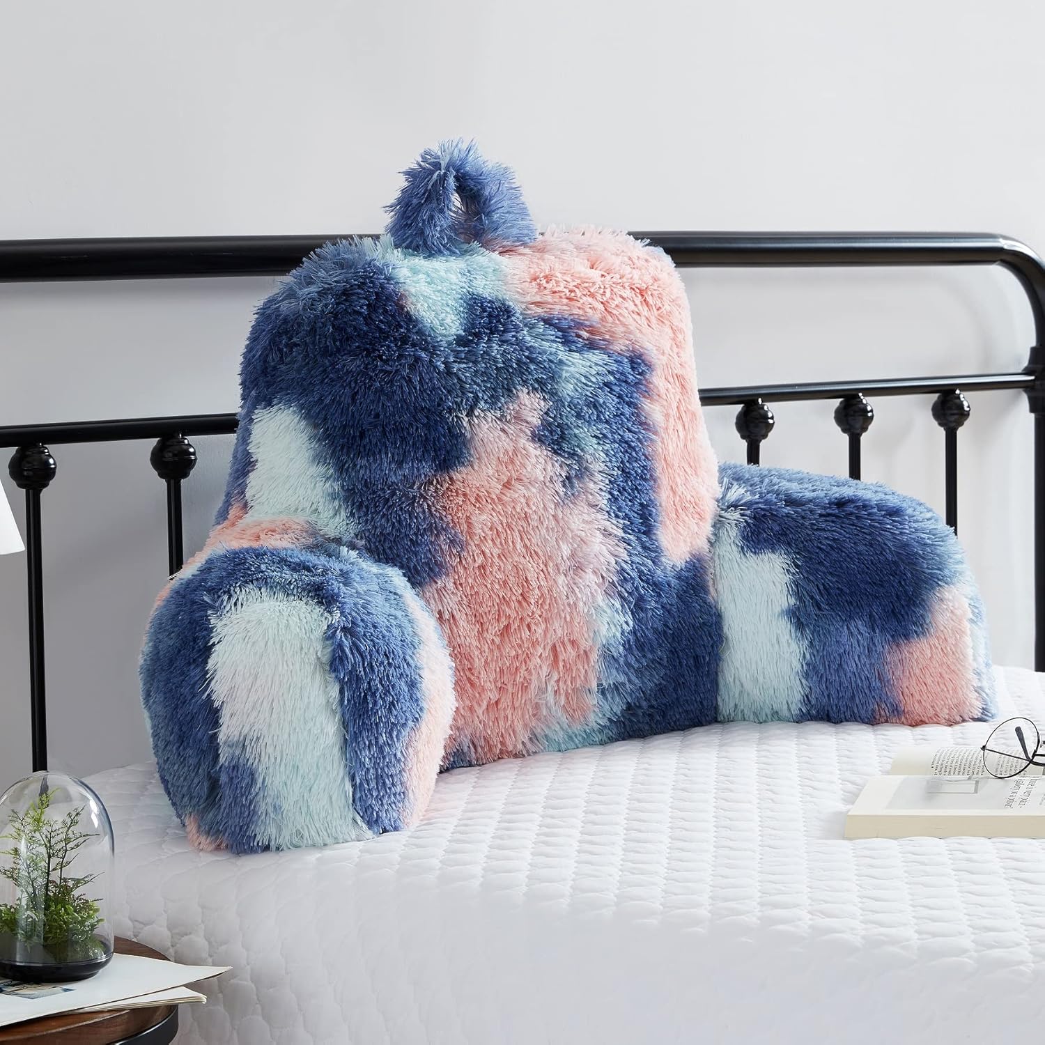 JL Jillche Fluffy Fur Reading Pillow for All Ages