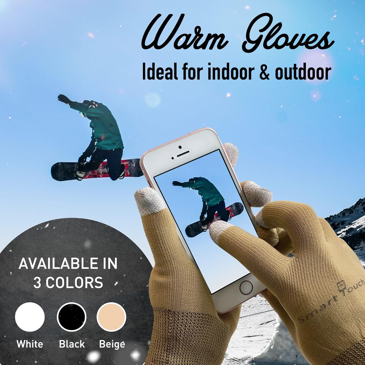 Smart Touch Lite Indoor Outdoor Touchscreen Gloves Silver Conductive
