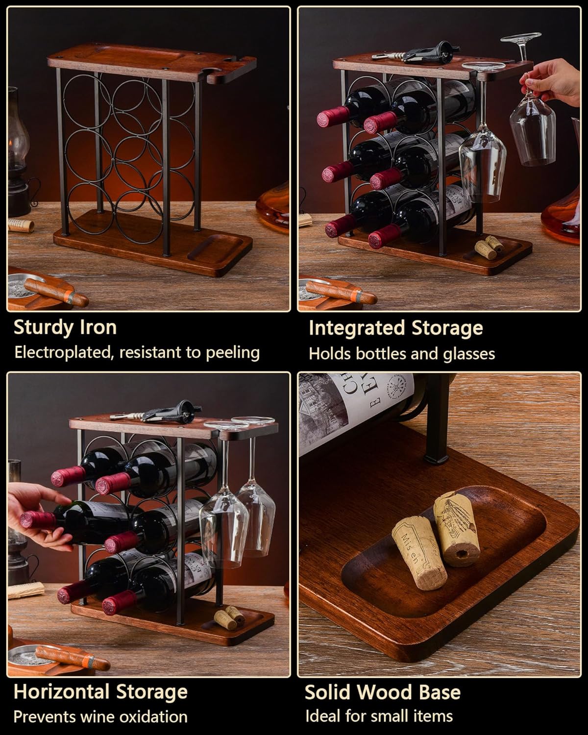 Modern Minimalist Spiral Wine Rack - 6 Bottle Holder