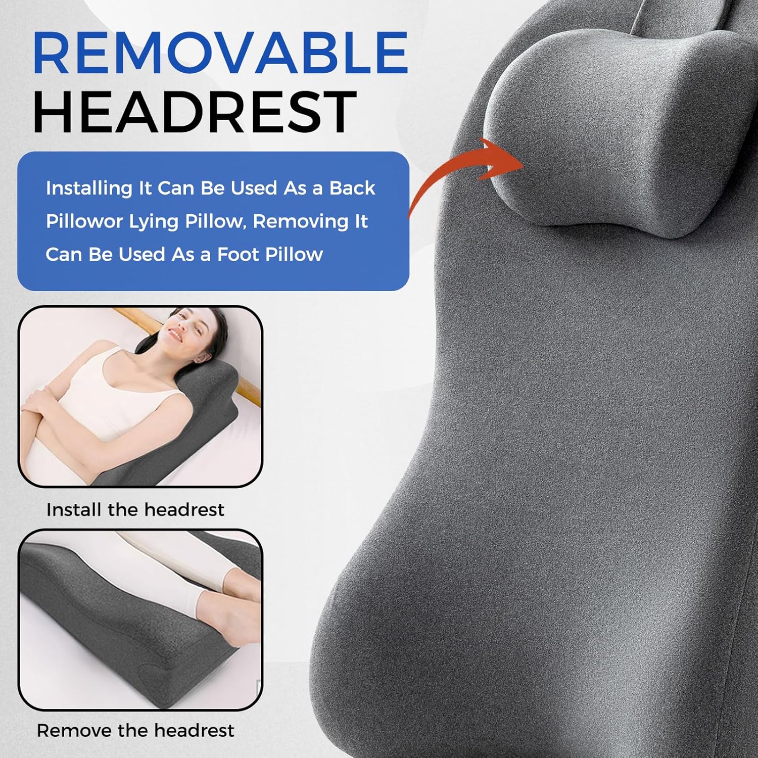 Back Pillow Wedge for Bed and Sofa Use