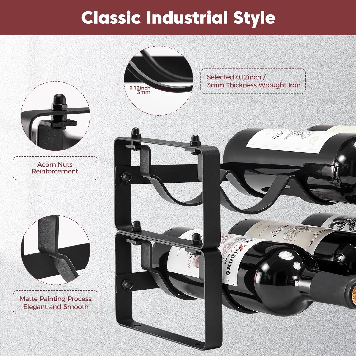ICOHOT 2 Tier 3 Tier Stackable Wine Rack Bundle
