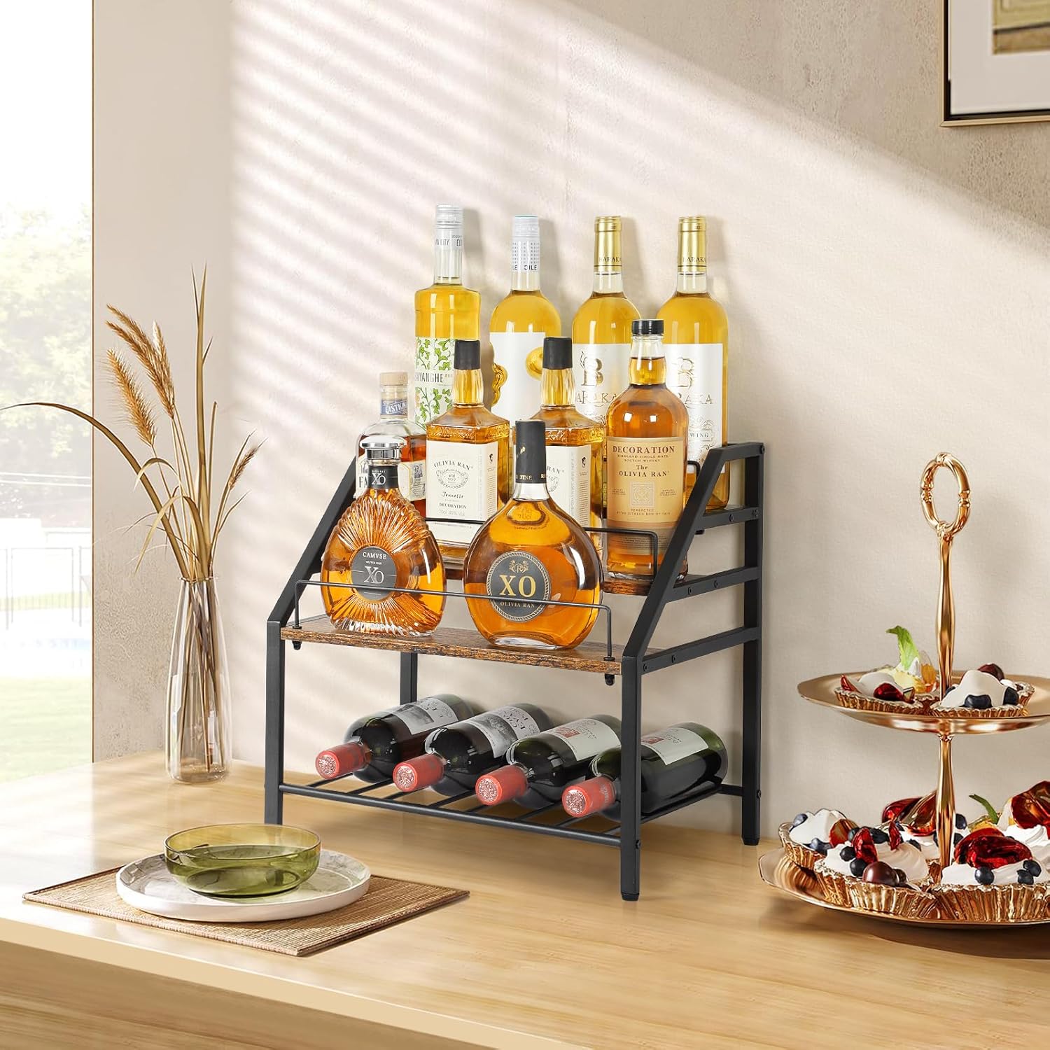 VINAEMO 3-Tier Wine Rack Tabletop