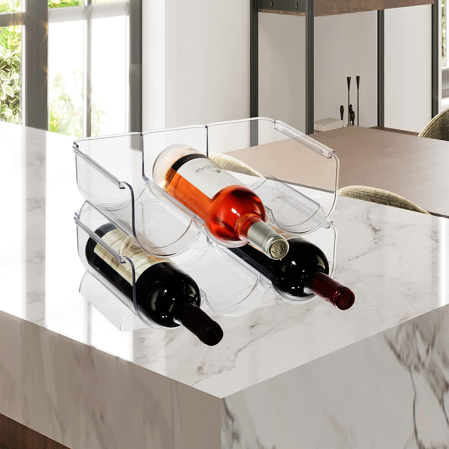 Oggi 6-Bottle Wine Rack Stackable Secure 2 Pack