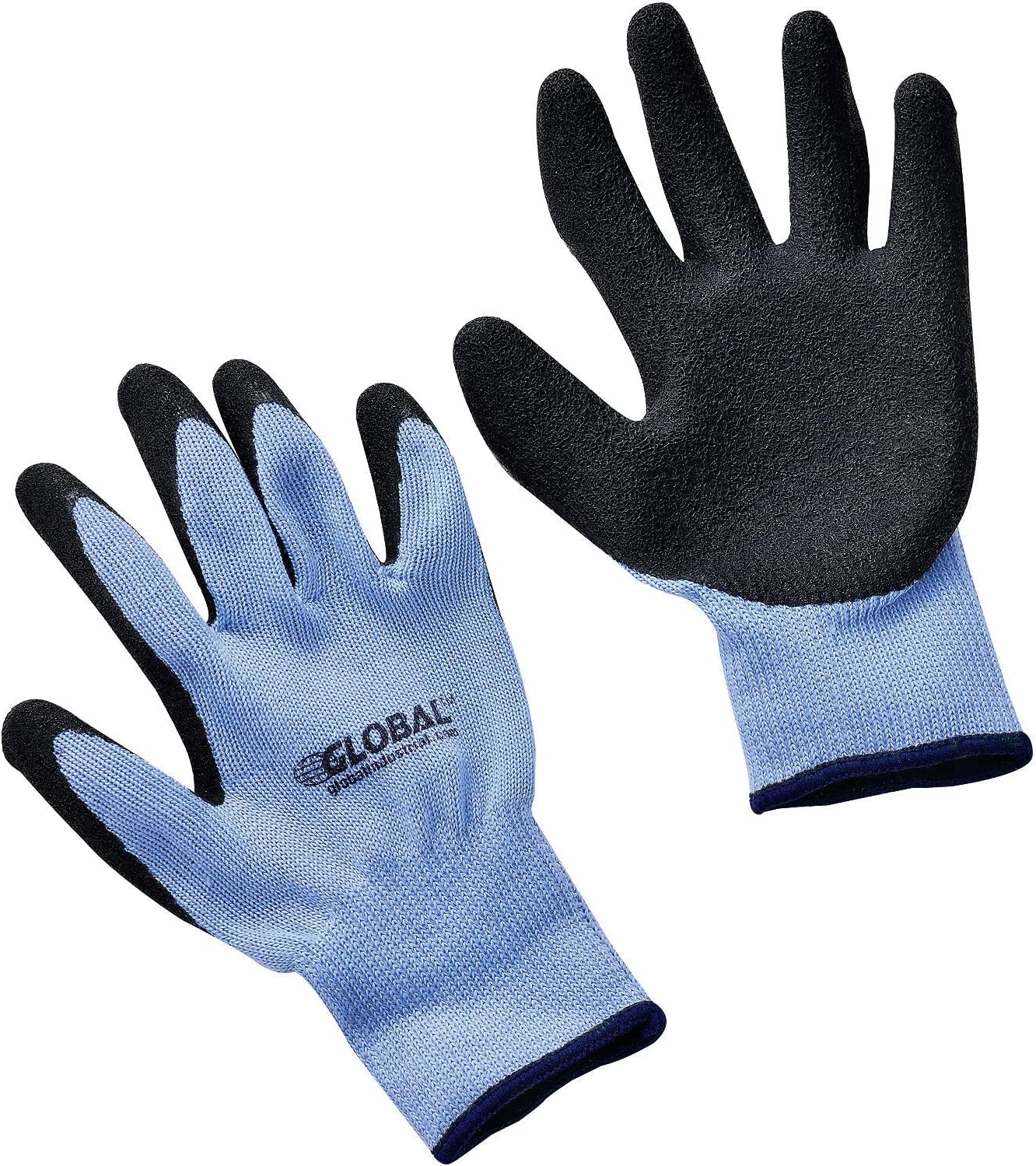 Global Industrial Crinkle Latex Coated Gloves X-Large Lot of 12