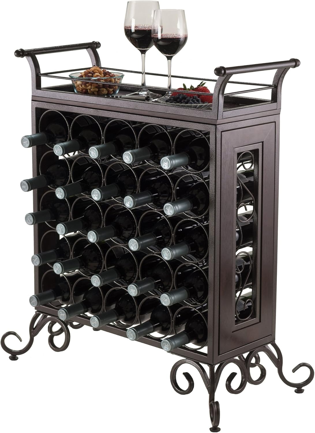 Winsome Wood Antique Bronze Finish Silvano Wine Rack 1