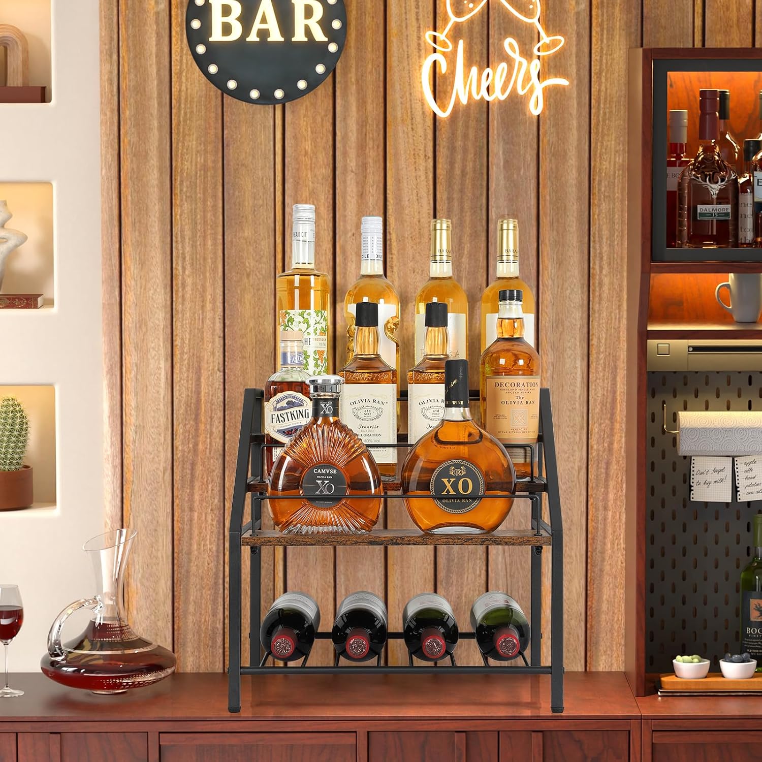 VINAEMO 3-Tier Wine Rack Tabletop
