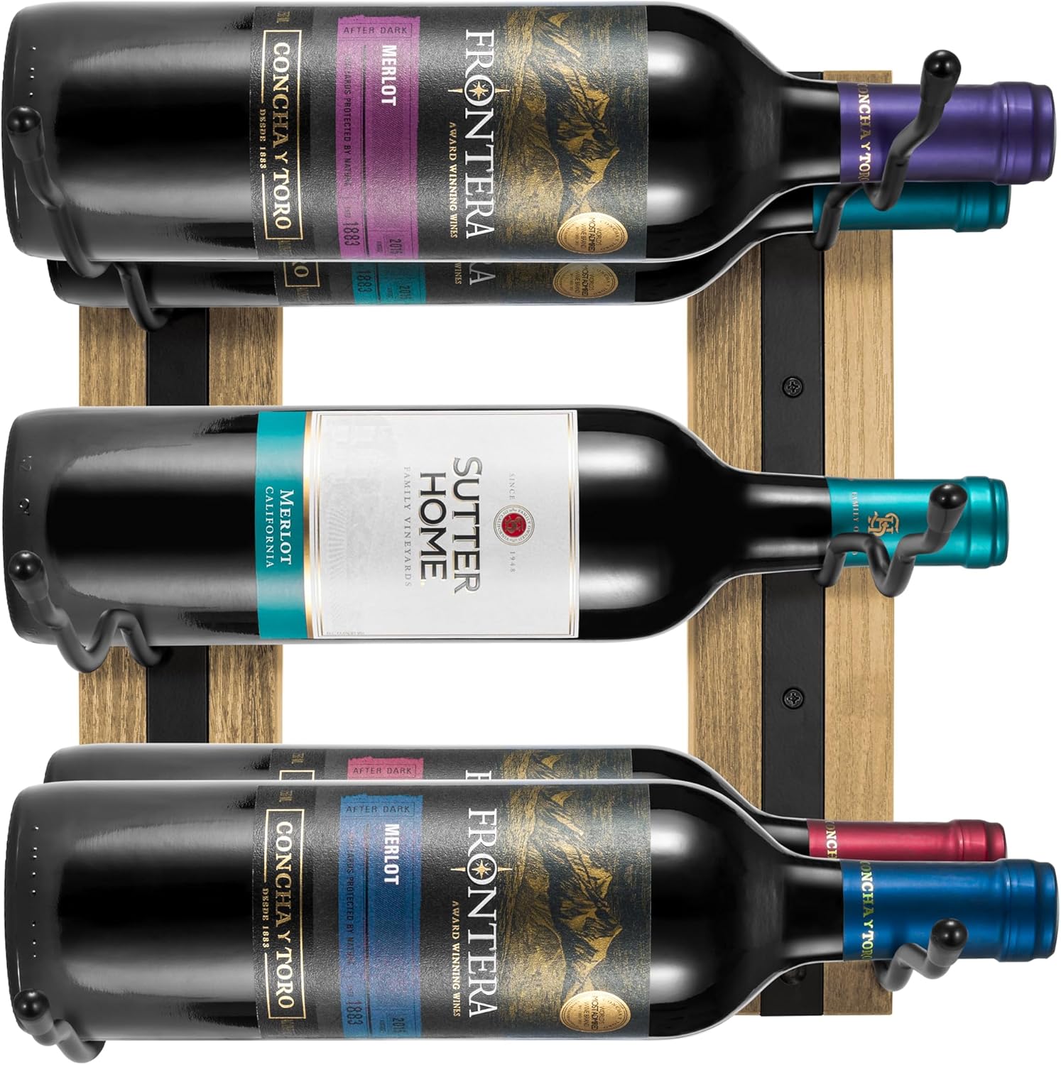 Sorbus Wall Mounted Wine Stemware Rack Set