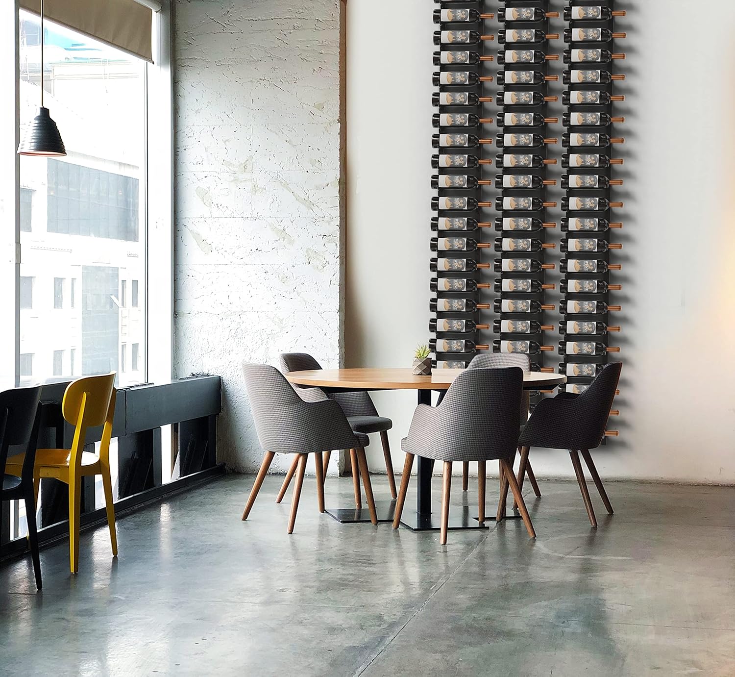 Premium Matte Black Wall Mounted Wine Rack - 24 Bottles