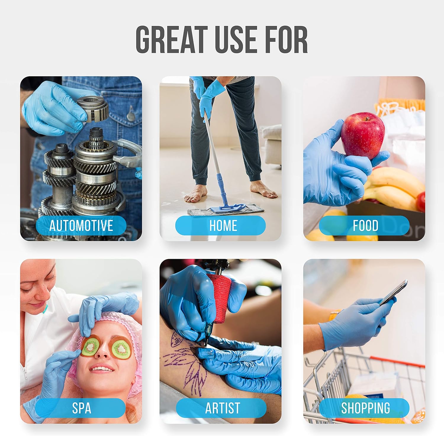 Serenelife Nitrile Gloves 100 Pack - Soft Textured and Comfortable