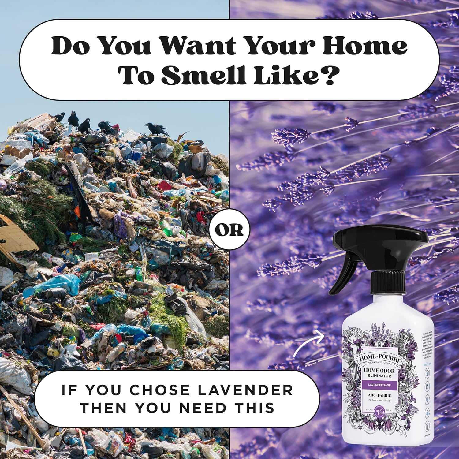 Home-Pourri Air Fabric Odor Freshener Lavender Sage 11 Fl Oz