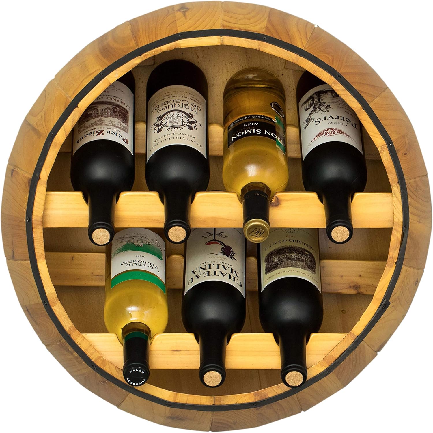Vintiquewise Wooden Hanging Wine Barrel Wine Rack