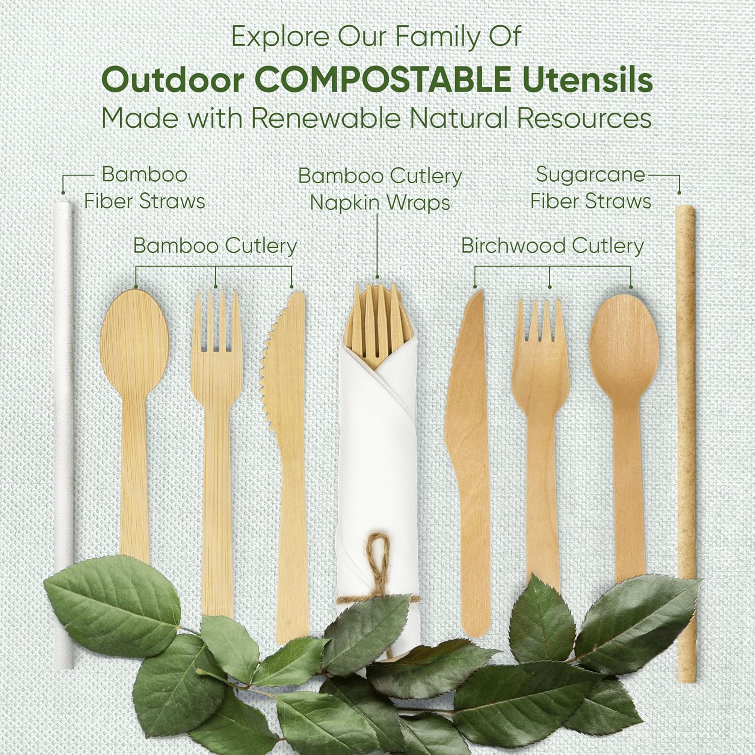 EcoPreps Premium Biodegradable Cutlery Set 30 Pack