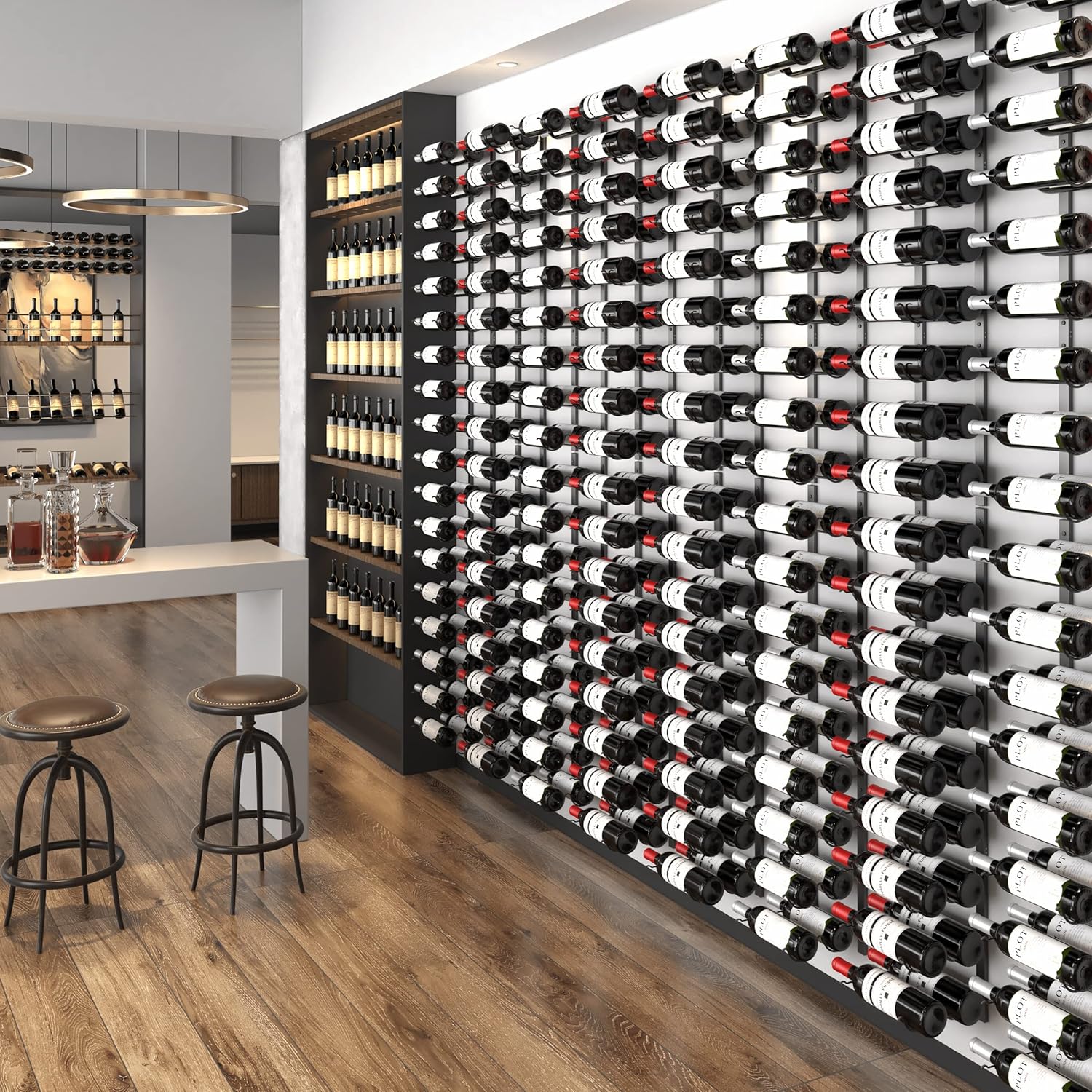 CharaVector Wall Mount Wine Rack 54 Bottles 3PCS